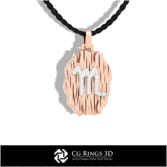 Scorpio Zodiac Pendant - 3D CAD Home, Bijoux 3D CAO, Pendentifs 3D CAO, Bijoux Vintage 3D CAO, Pendentifs du Zodiaque 3D, Bijoux