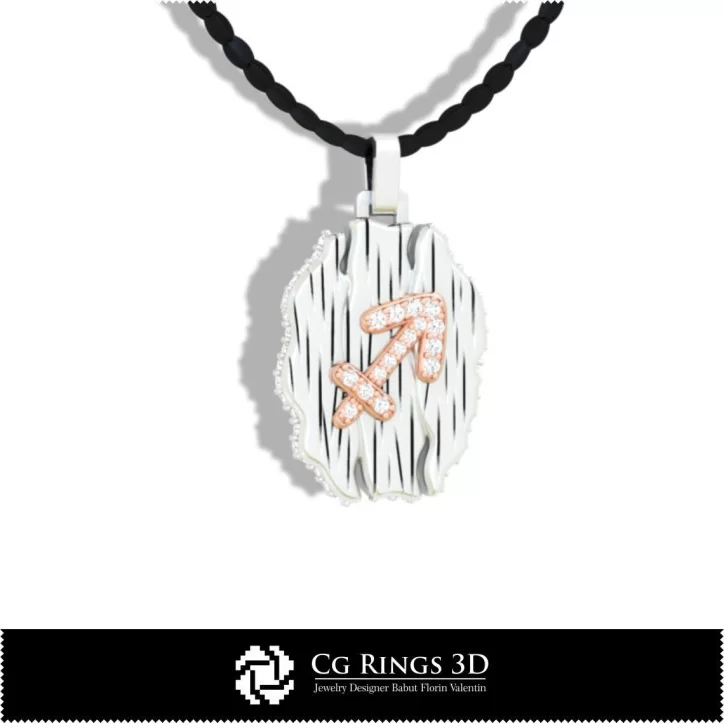 Sagittarius Zodiac Pendant - 3D CAD