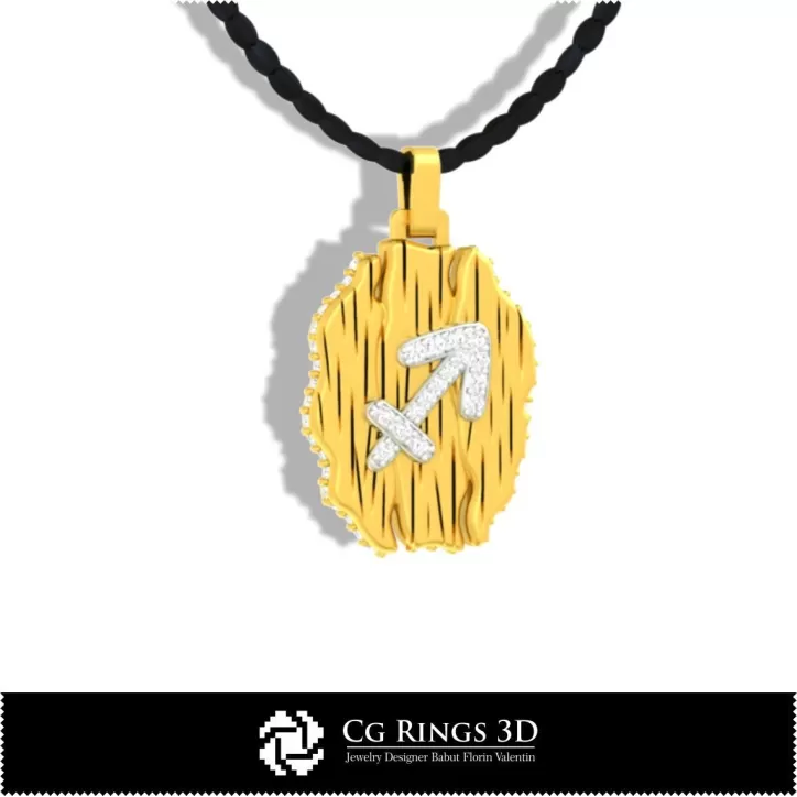 Ciondolo Zodiaco Sagittario - CAD 3D Ciondolo Zodiaco Sagittario - CAD 3D