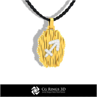 Sagittarius Zodiac Pendant - 3D CAD Home,  Jewelry 3D CAD, Pendants 3D CAD , Vintage Jewelry 3D CAD , 3D Zodiac Pendants, 3D Ret