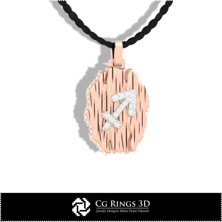 Sagittarius Zodiac Pendant - 3D CAD