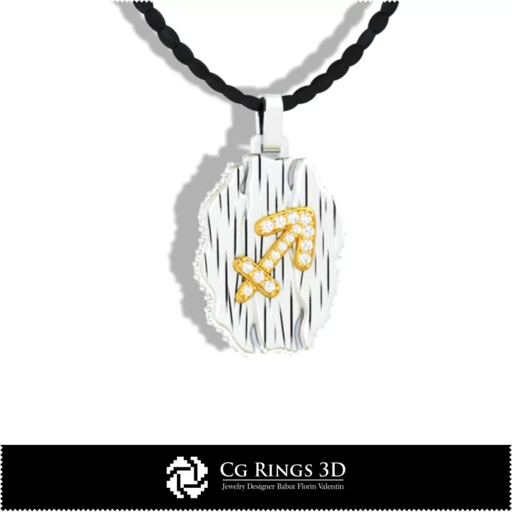 Pendentif Signe du Sagittaire - DAO 3D