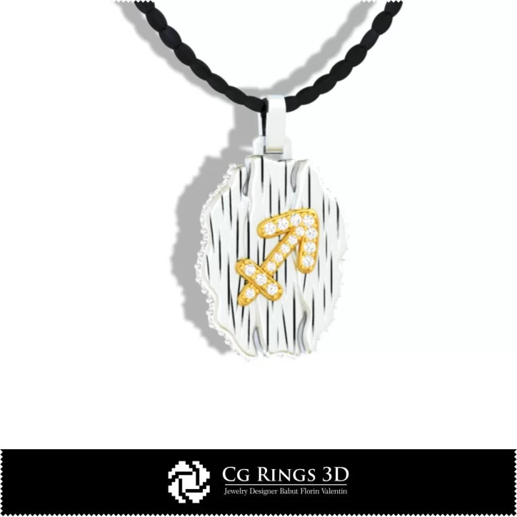 Sagittarius Zodiac Pendant - 3D CAD