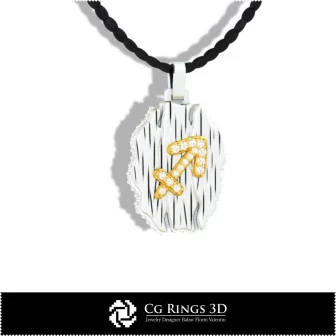 Sagittarius Zodiac Pendant - 3D CAD Home, Jewelry 3D CAD, Pendants 3D CAD , Vintage Jewelry 3D CAD , 3D Zodiac Pendants, 3D Ret