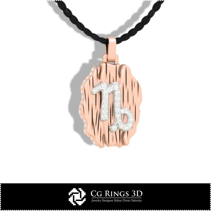 Pendentif Signe du Capricorne - DAO 3D