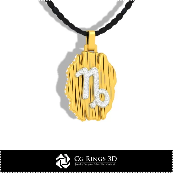 Capricorn Sternzeichen-Anhänger - 3D-CAD