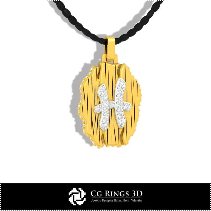 Fische Sternzeichen Anhänger - 3D CAD