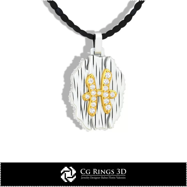 Pisces Zodiac Pendant - 3D CAD