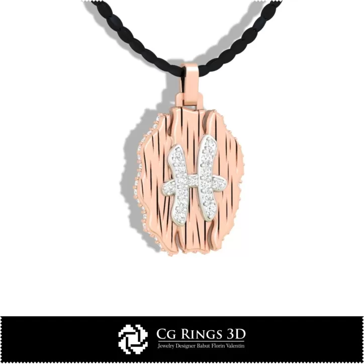 Colgante del Zodiaco Piscis - CAD 3D Colgante del Zodiaco Piscis - CAD 3D