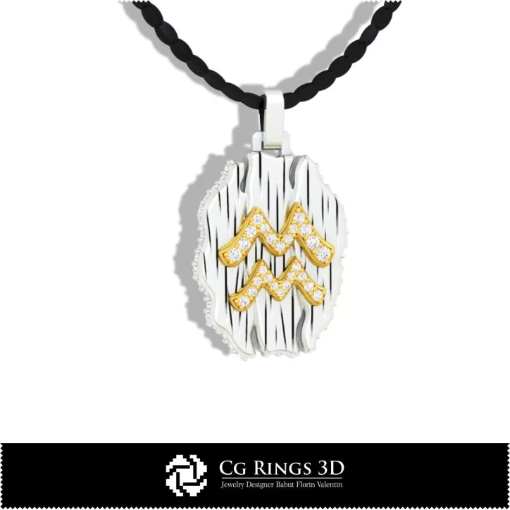 Pendentif du signe Verseau - DAO 3D