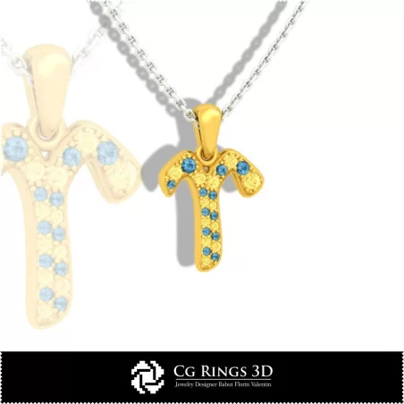 Aries Zodiac Children Pendant - 3D CAD Home, Jewelry 3D CAD, Pendants 3D CAD , 3D Zodiac Pendants, 3D Children Pendants