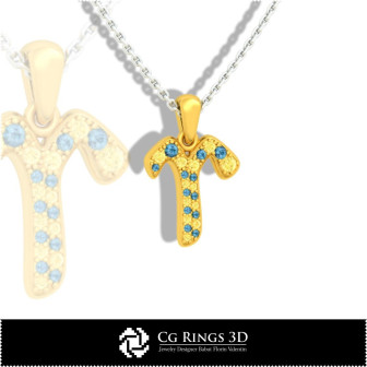 Aries Zodiac Pendant - 3D CAD Home, Bijoux 3D CAO, Pendentifs 3D CAO, Pendentifs du Zodiaque 3D, Pendentifs Enfants 3D