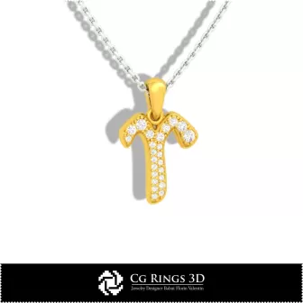 Pendentif Enfants Signe Bélier - CAO 3D Maison, Bijoux CAO 3D, Pendentifs CAO 3D, Pendentifs Zodiaque 3D, Pendentifs Enfants 3D