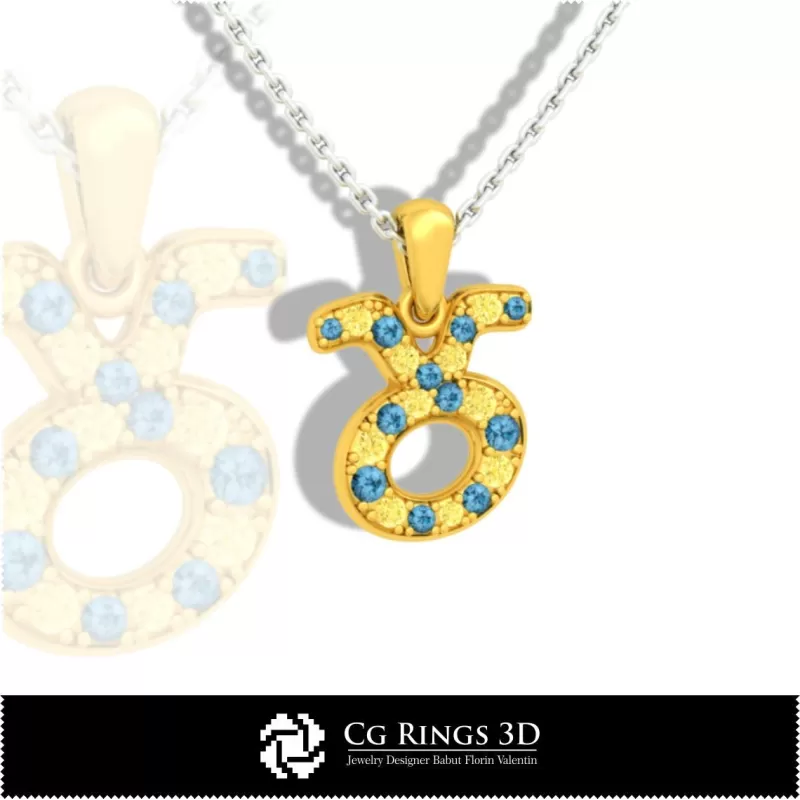 Colgante Infantil Signo Tauro - CAD 3D