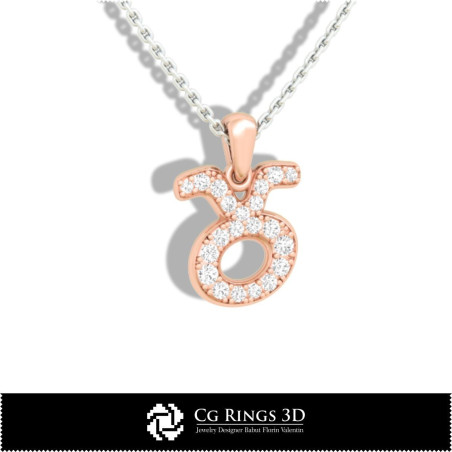 Taurus Zodiac Children Pendant - 3D CAD