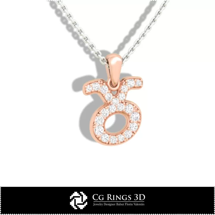 Ciondolo per bambini Segno Zodiacale Toro - CAD 3D
