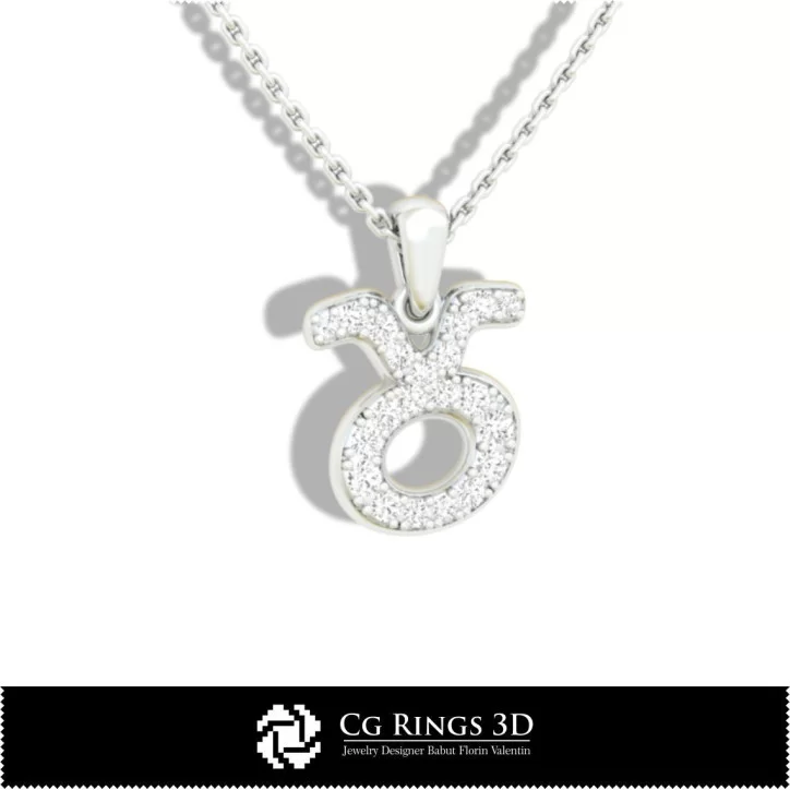 Taurus Zodiac Children Pendant - 3D CAD