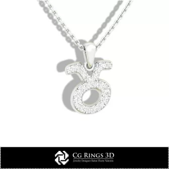 Taurus Zodiac Children Pendant - 3D CAD Home, Bijoux 3D CAO, Pendentifs 3D CAO, Pendentifs du Zodiaque 3D, Pendentifs Enfants 3D