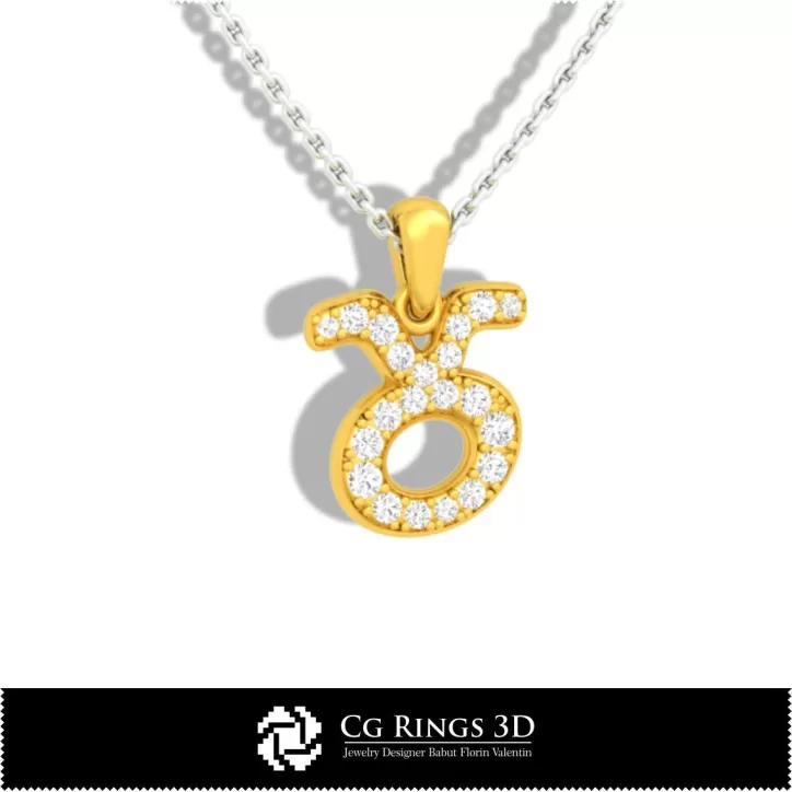 Pendentif Enfant Signe Taureau - DAO 3D