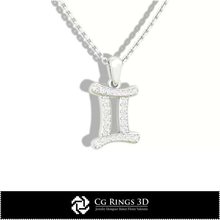 Pandantiv Copii Zodia Gemeni - CAD 3D