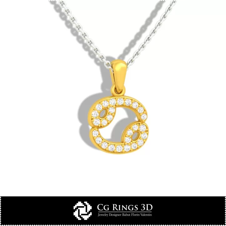Pendentif Enfants Signe du Cancer - DAO 3D