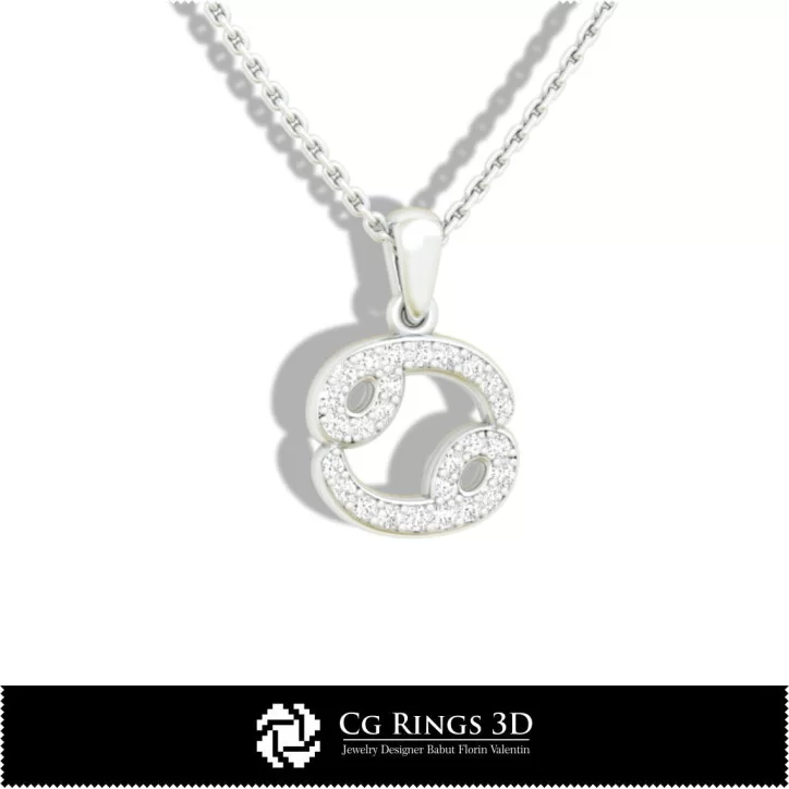 Cancer Zodiac Children Pendant - 3D CAD