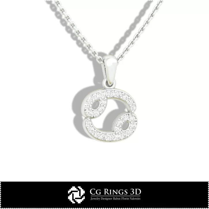 Pendentif Enfants Signe du Cancer - DAO 3D