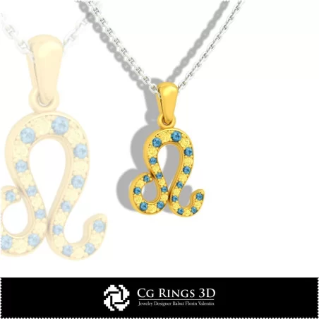 Leo Zodiac Children Pendant - 3D CAD Home, Jewelry 3D CAD, Pendants 3D CAD , 3D Zodiac Pendants, 3D Children Pendants