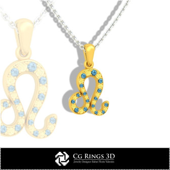 Leo Zodiac Children Pendant - 3D CAD Home, Bijoux 3D CAO, Pendentifs 3D CAO, Pendentifs du Zodiaque 3D, Pendentifs Enfants 3D