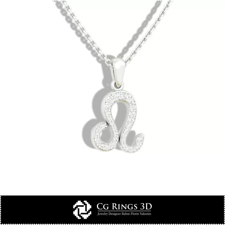 Ciondolo Zodiacale Leone per Bambini - CAD 3D Ciondolo Zodiacale Leone per Bambini - CAD 3D