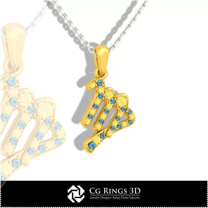 Virgo Zodiac Children Pendant - 3D CAD