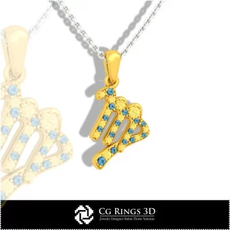 Virgo Zodiac Children Pendant - 3D CAD Home, Jewelry 3D CAD, Pendants 3D CAD , 3D Zodiac Pendants, 3D Children Pendants