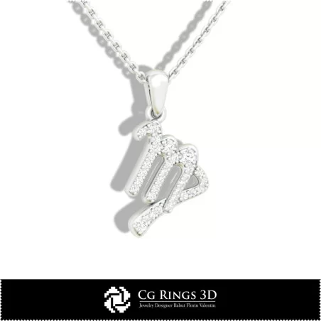 Virgo Zodiac Children Pendant - 3D CAD