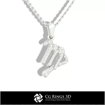 Virgo Zodiac Children Pendant - 3D CAD Home, Jewelry 3D CAD, Pendants 3D CAD , 3D Zodiac Pendants, 3D Children Pendants