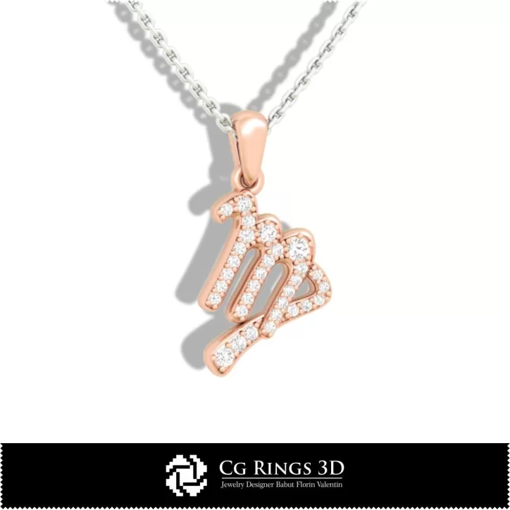 Pendentif Enfant Signe Vierge - DAO 3D