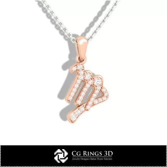 Virgo Zodiac Children Pendant - 3D CAD Home, Bijoux 3D CAO, Pendentifs 3D CAO, Pendentifs du Zodiaque 3D, Pendentifs Enfants 3D