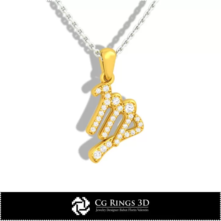 Colgante Infantil Signo Virgo - CAD 3D Colgante Infantil Signo Virgo - CAD 3D
