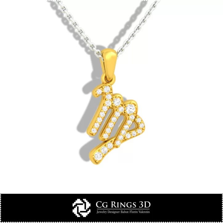 Virgo Zodiac Children Pendant - 3D CAD