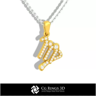 Pendentif Enfant Vierge - CAO 3D Maison, CAO 3D Bijoux, CAO 3D Pendentifs, Pendentifs Zodiaque 3D, Pendentifs Enfants 3D