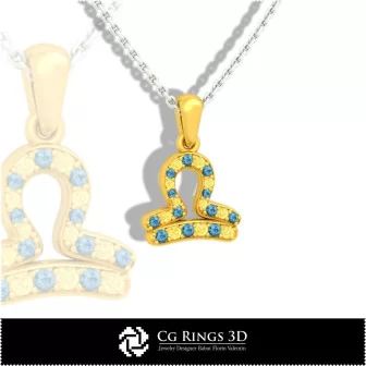 Libra Zodiac Children Pendant - 3D CAD Home, Bijoux 3D CAO, Pendentifs 3D CAO, Pendentifs du Zodiaque 3D, Pendentifs Enfants 3D