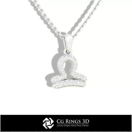 Libra Zodiac Children Pendant - 3D CAD