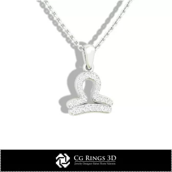 Libra Zodiac Children Pendant - 3D CAD Home, Bijoux 3D CAO, Pendentifs 3D CAO, Pendentifs du Zodiaque 3D, Pendentifs Enfants 3D