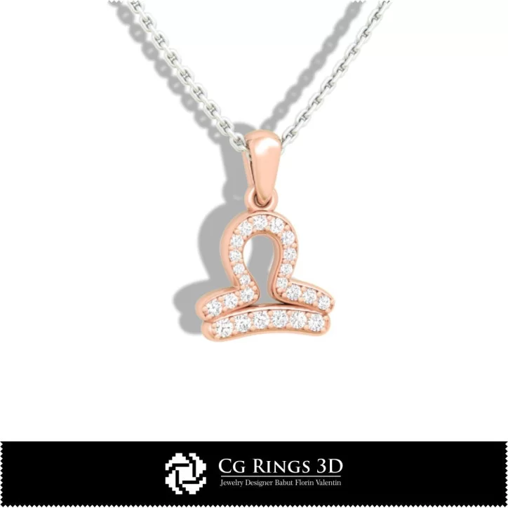 Libra Zodiac Children Pendant - 3D CAD