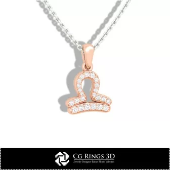 Libra Zodiac Children Pendant - 3D CAD Home, Bijoux 3D CAO, Pendentifs 3D CAO, Pendentifs du Zodiaque 3D, Pendentifs Enfants 3D