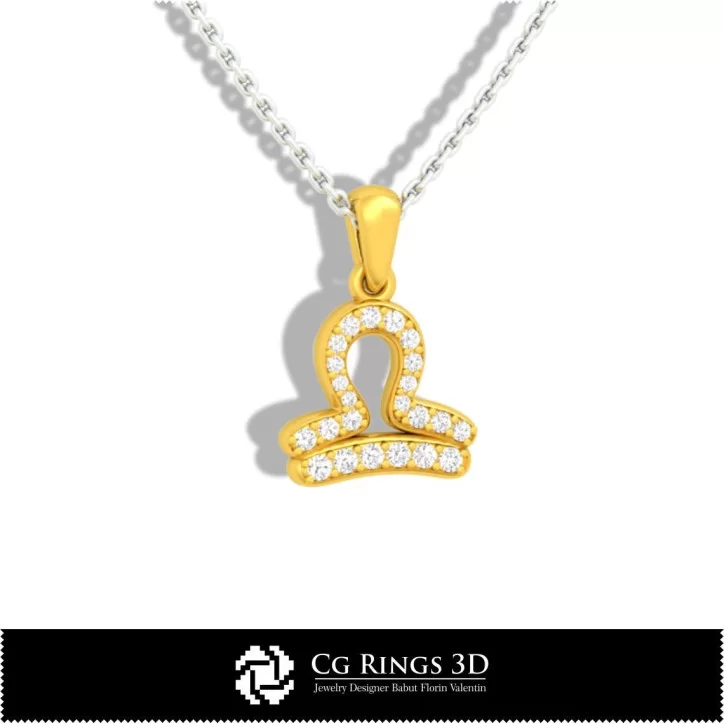 Libra Zodiac Children Pendant - 3D CAD