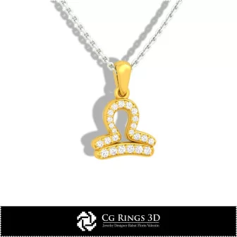 Pendentif Enfant Signe Balance - CAO 3D Accueil, CAO 3D Bijoux, CAO 3D Pendentifs, Pendentifs Zodiaque 3D, Pendentifs Enfants 3D