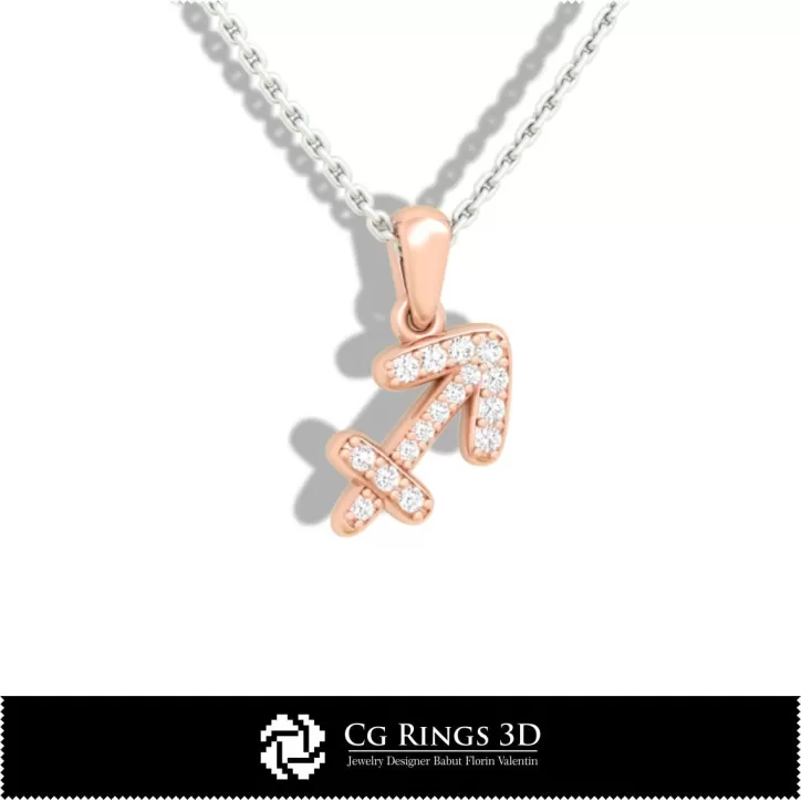 Pendente Zodiacale Sagittario per Bambini - CAD 3D