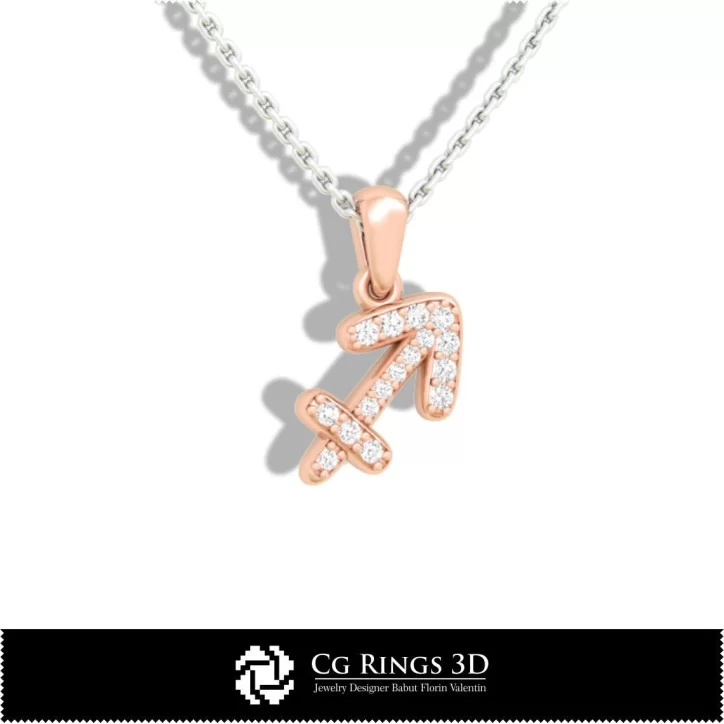 Sagittarius Zodiac Children Pendant - 3D CAD