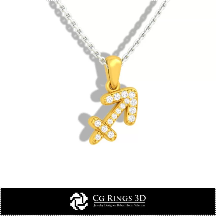 Sagittarius Zodiac Children Pendant - 3D CAD