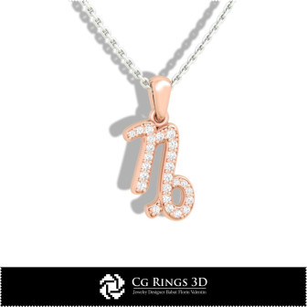 Capricorn Zodiac Children Pendant - 3D CAD Home, Bijoux 3D CAO, Pendentifs 3D CAO, Pendentifs du Zodiaque 3D, Pendentifs Enfants